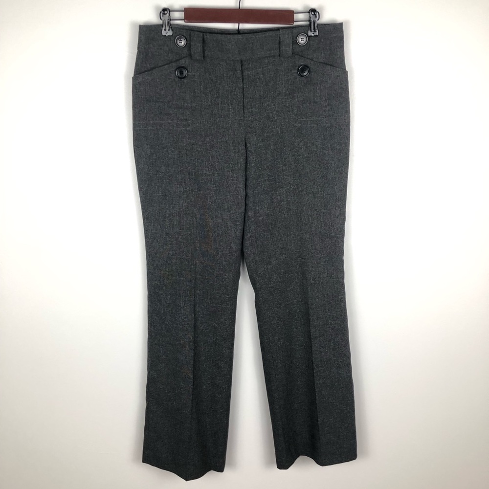 Ann Taylor Signature Fit Boot Cut Charcoal Gray Dress Pants Mid-Rise 10